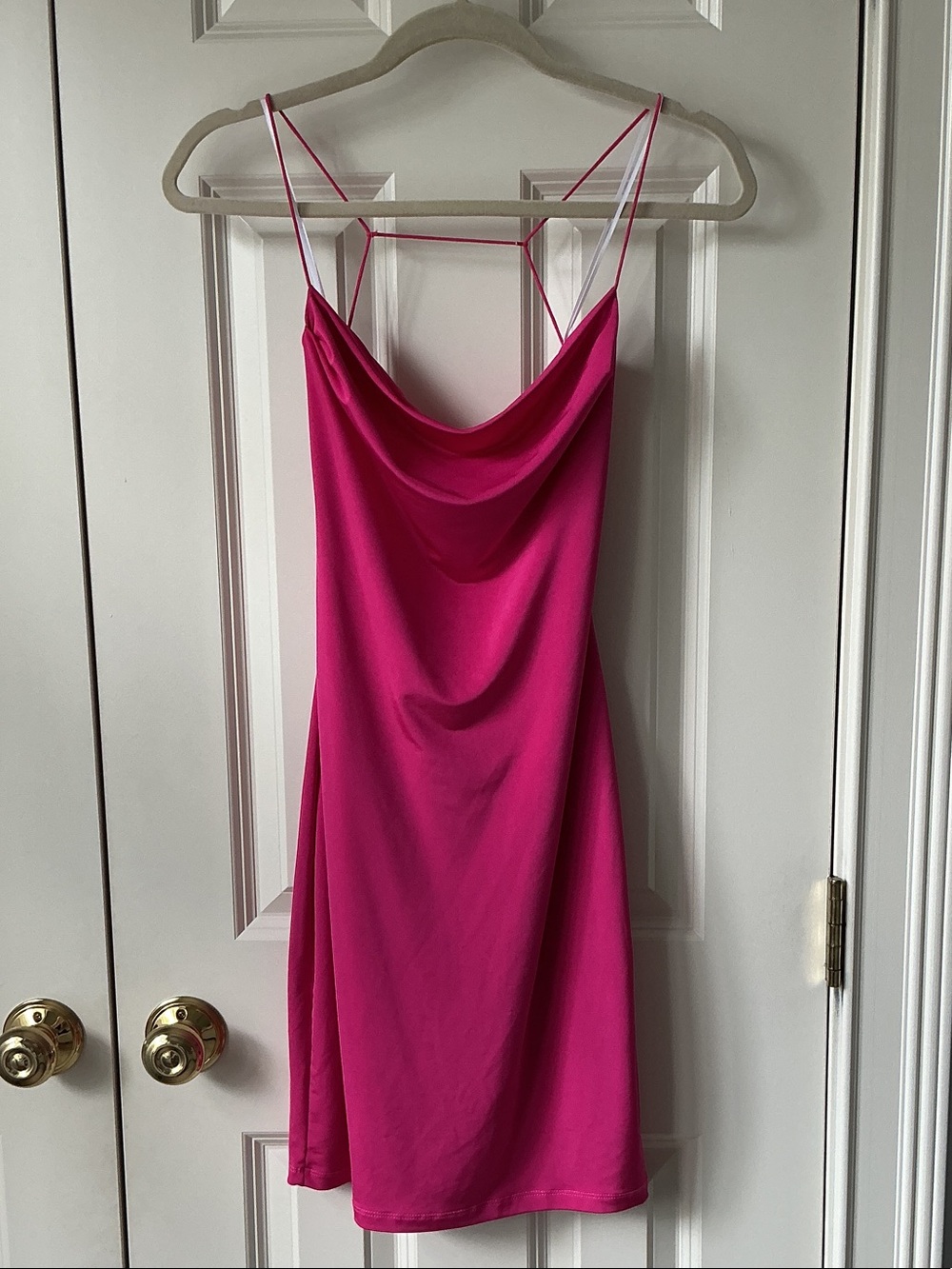Lovely Day Hot Pink Cowl Neck Mini Dress
